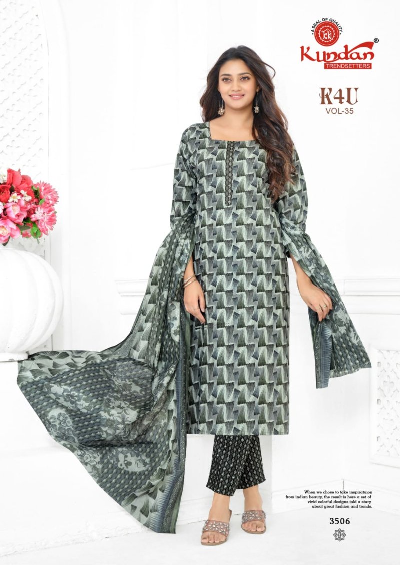 k4u Vol 35 By Kundan Pure Cotton Printed Readymade Dress
